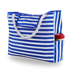 Striped Large Capacity Waterproof Women Beach Handbag