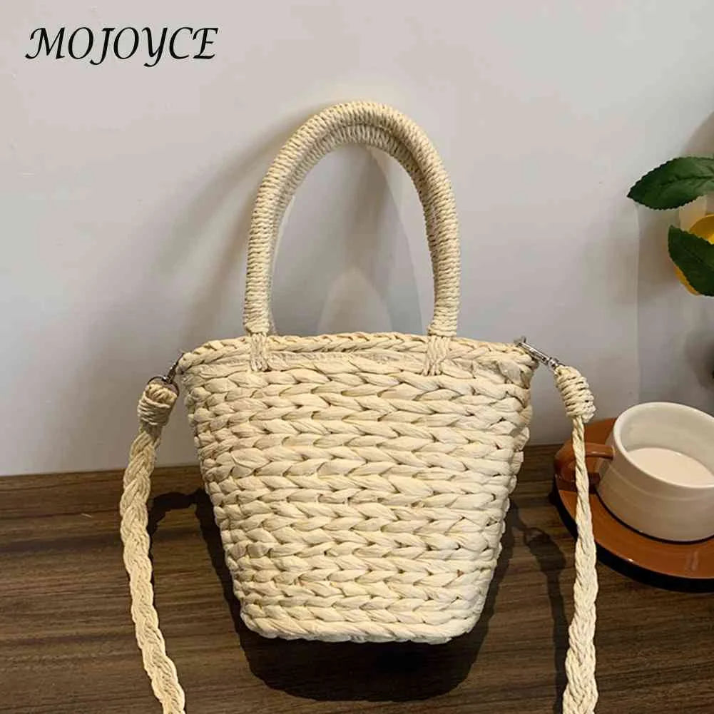 Woven Flower Handbag for Weekend Vacation
