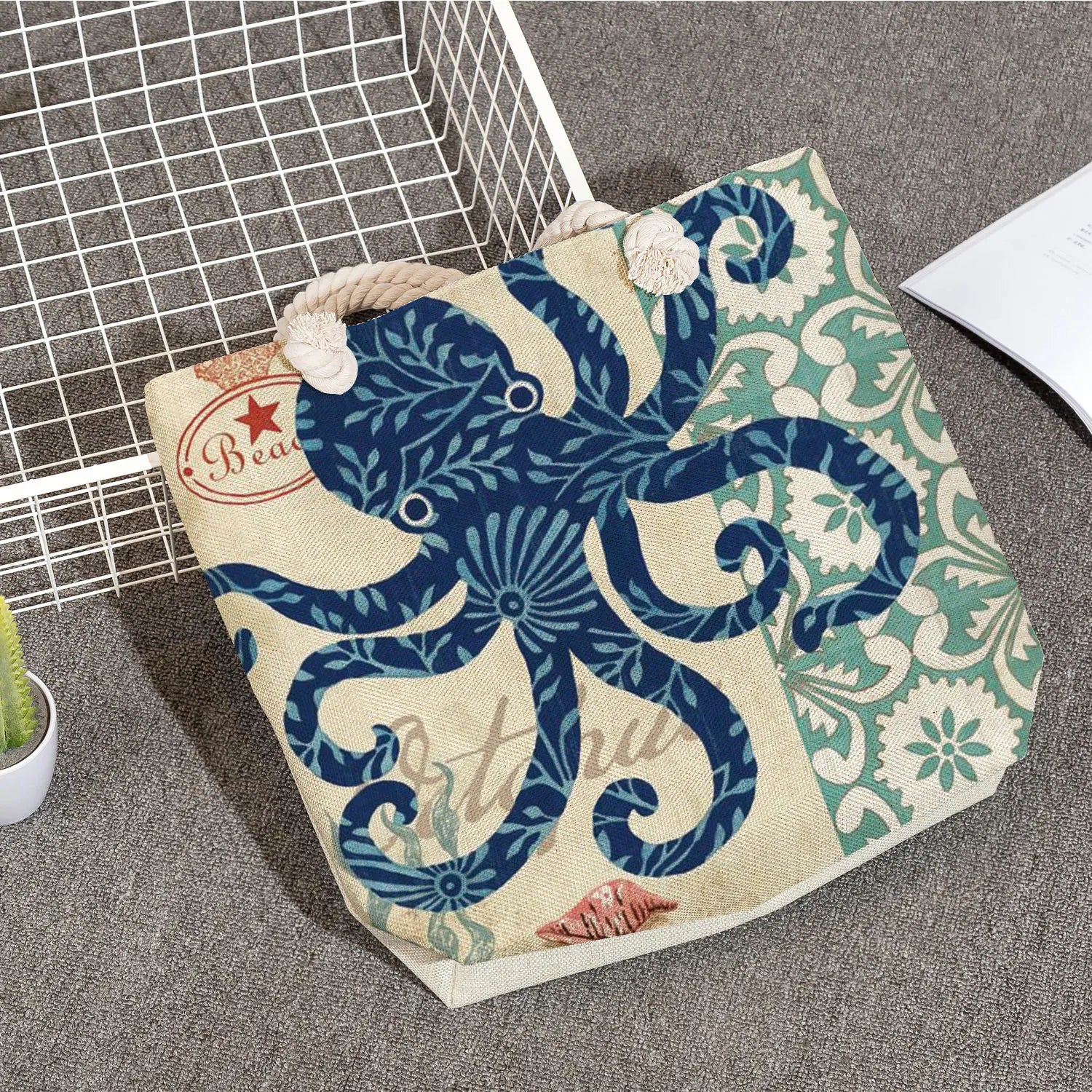 Summer Women Linen Handbags Travel Beach Tote Bag Shoulder Bag High Capacity