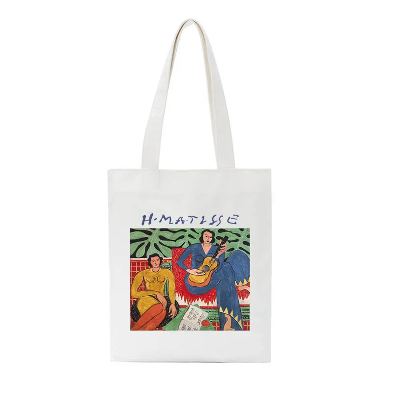 Summer Matisse Cartoon Art Canvas Bag Large Capacity Shoulder Bag