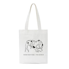 Summer Matisse Cartoon Art Canvas Bag Large Capacity Shoulder Bag