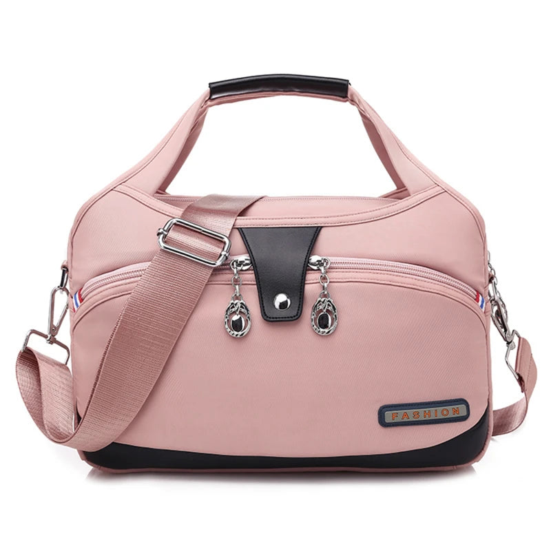 Summer canvas shoulder bag with large capacity