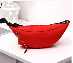 Summer Shark Mouth Canvas Bag Chest Bag Female Small Pockets