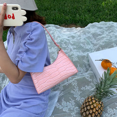 Summer Crocodile Pattern Underarm Bag Women's Single Shoulder Bag