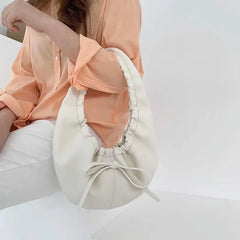Summer Women Handbag Soft Tote Bag Clutch Bag Solid PU Party Purse Bag
