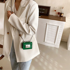 Mini Lipstick Box Square Bag PU Leather Crossbody Bags for Women