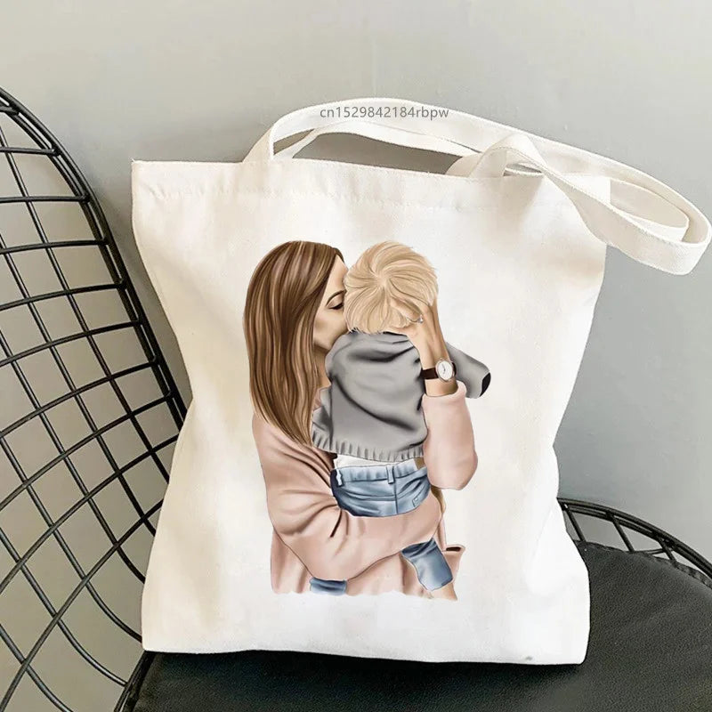 Family Casual Large Shoulder Canvas Handbag
