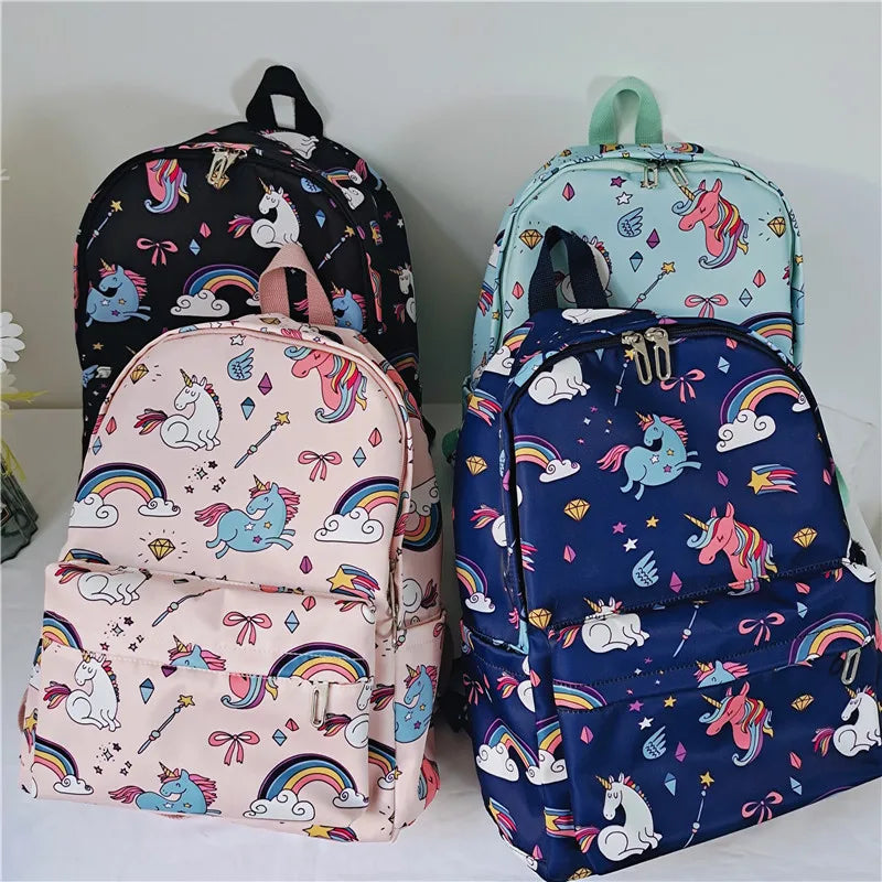 Harajuku Unicorn Print Women Backpack Student School Bag