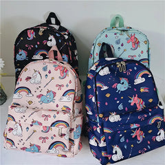 Harajuku Unicorn Print Women Backpack Student School Bag