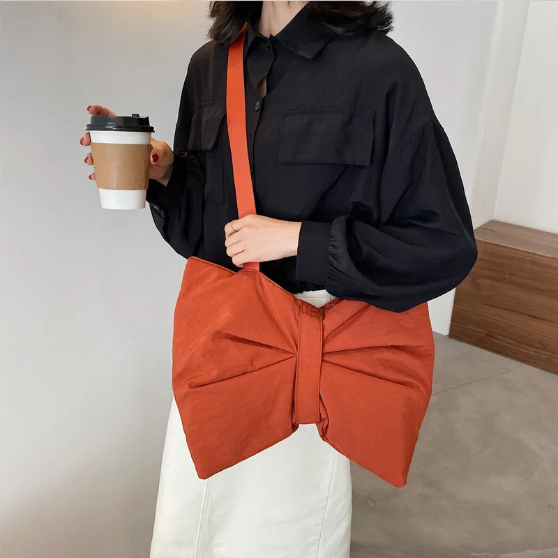 Sweet Bow Women's Bowknot Messenger Bag Teenager Girls Class Book Shoulder Bag
