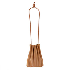 Sweet Pleated Mini Shoulder Bag Soft Leather Handbag