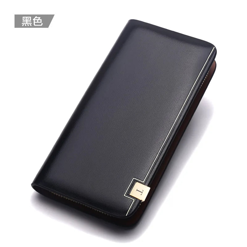 Men's Leather Cowhide Wristbands Handbag Wallet Money Clips
