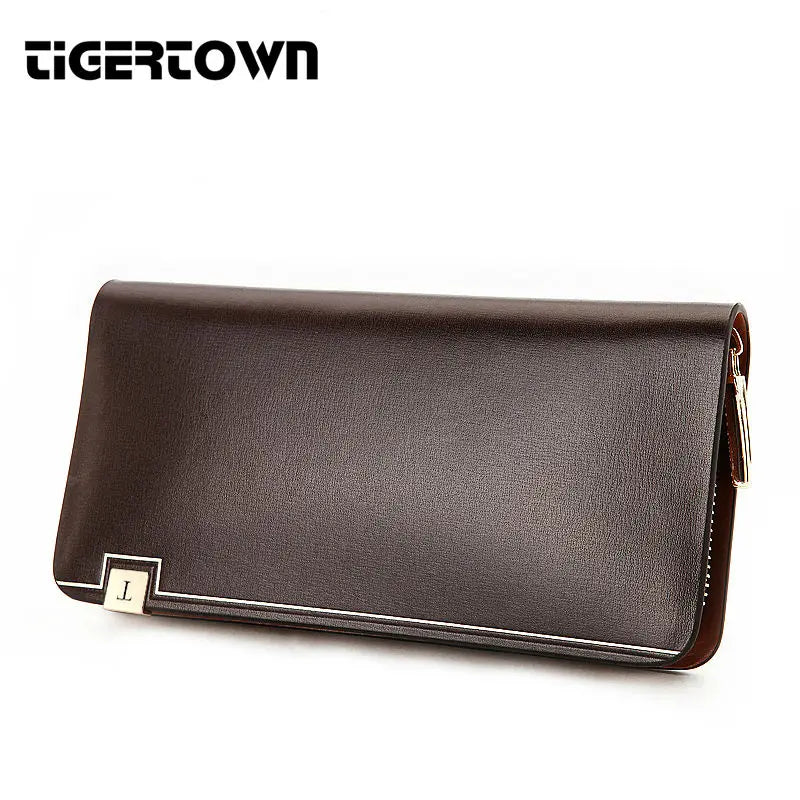 Men's Leather Cowhide Wristbands Handbag Wallet Money Clips