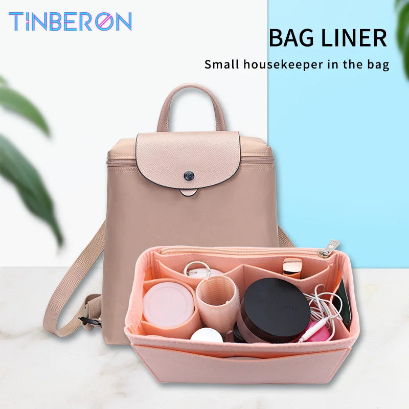 Felt Bag Organizer Insert for Makeup Backpack Storage