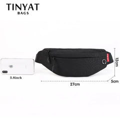TINYA Canvas Men Fanny Pack Outdoor Sports Waist Pack Crossbody Phone Pouch Bag