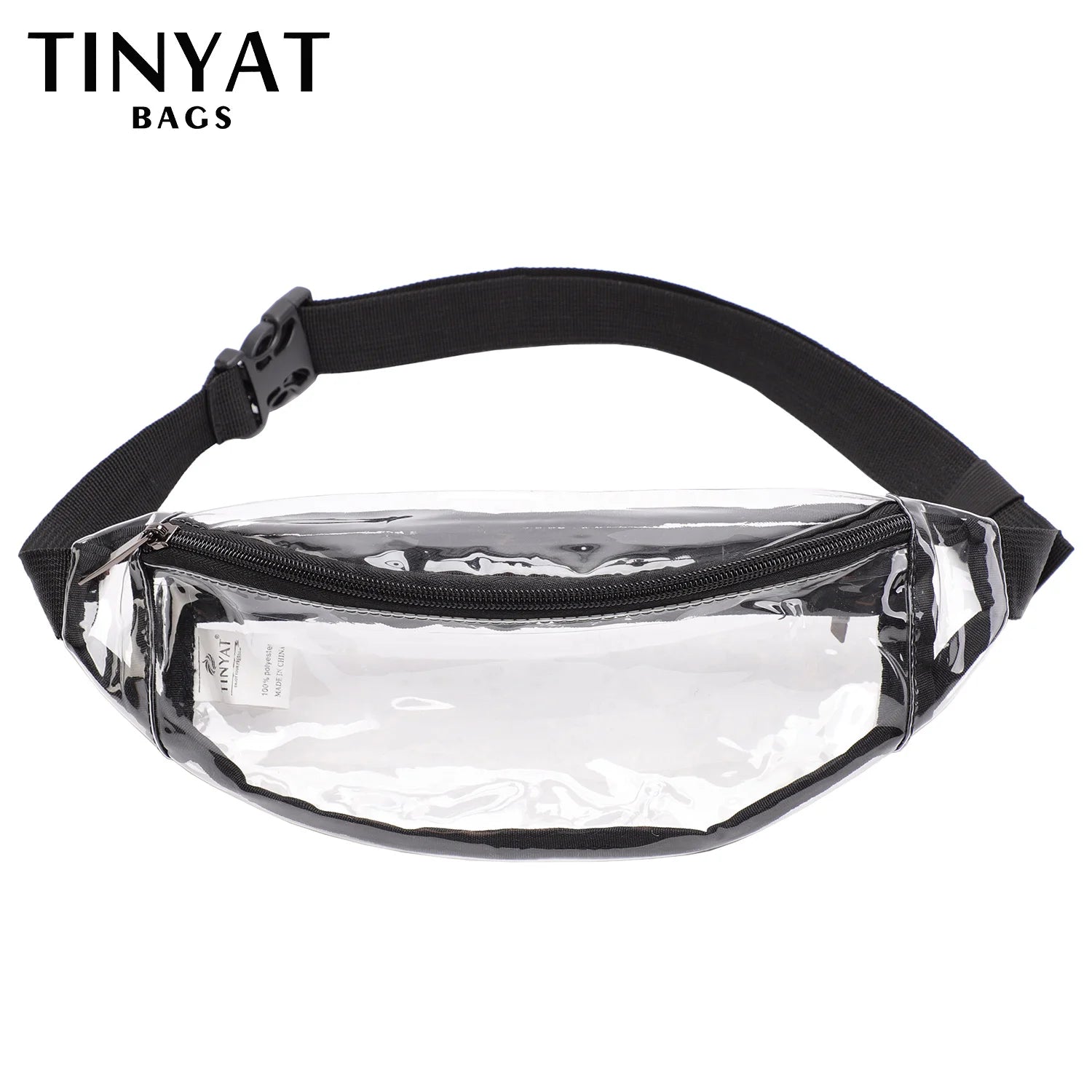 Clear PVC Waist Bag Packs for Women 2 Pockets