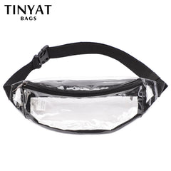 Clear PVC Waist Bag Packs for Women 2 Pockets