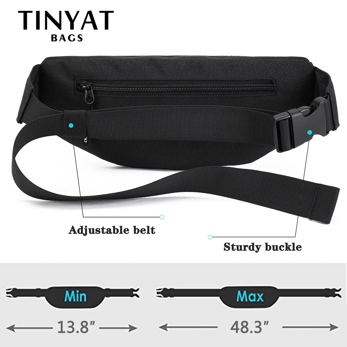 Men Waist Bag Pack Purse Casual Large Phone Belt Bag Pouch