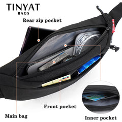 Men Waist Bag Pack Purse Casual Large Phone Belt Bag Pouch