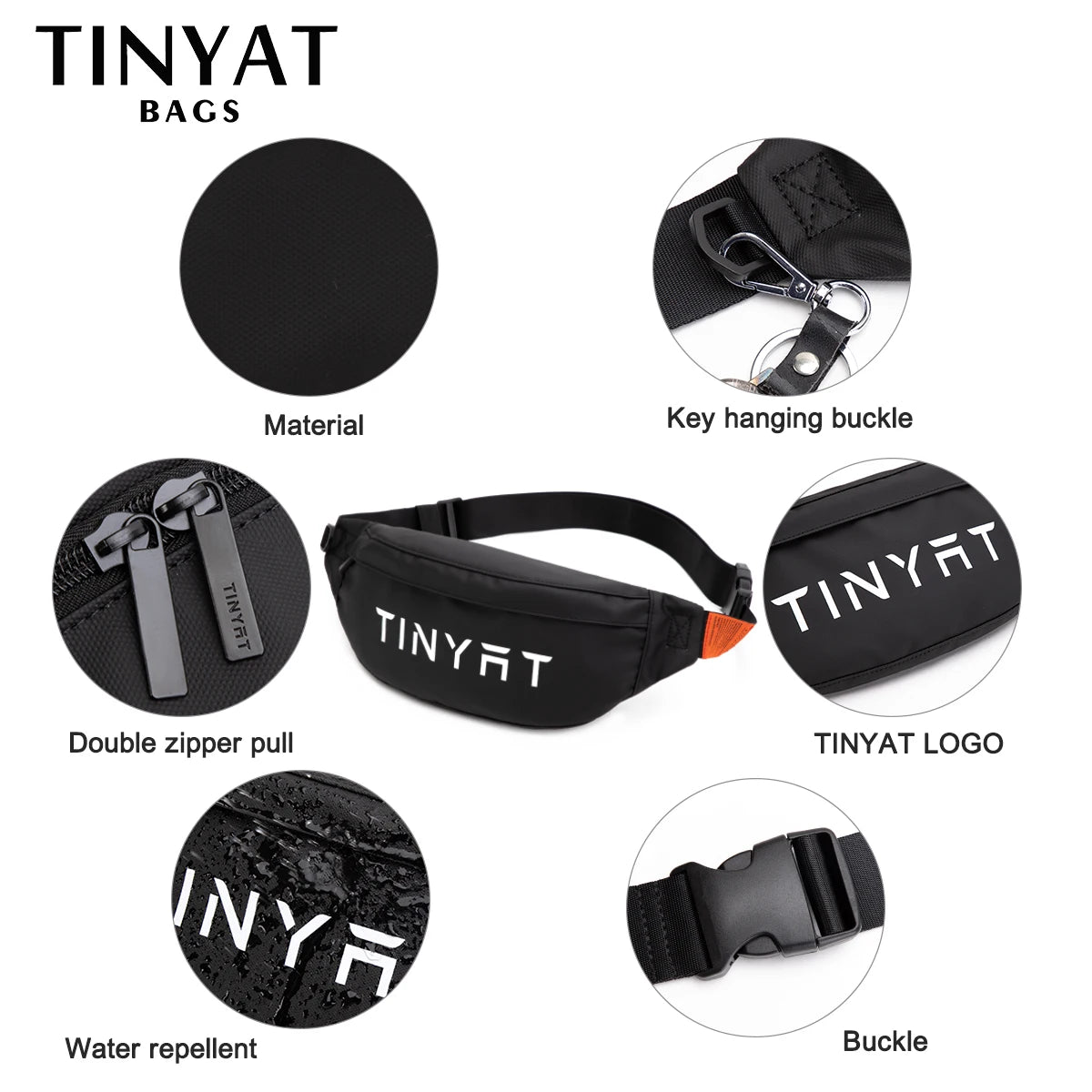 Men's Belt Bag Functional Waist Pack Canvas Pouch