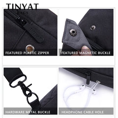 Men's Chest Bag Double Headphone Jack Shoulder Crossbody Bag