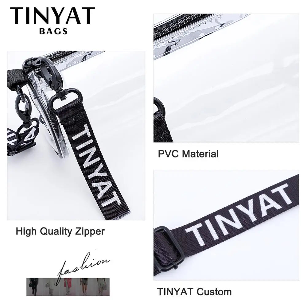 Transparent Women Bag Clear PVC Crossbody Bag Barrel Women Shoulder Bag