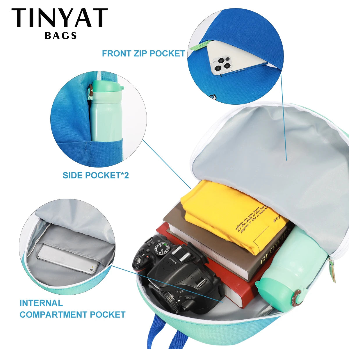 Waterproof Women Backpack 10L Daily Portable Girl School Bag