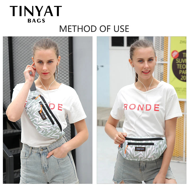 Canvas Fanny Waist Packs for Women 4 Pockets Crossbody Bag