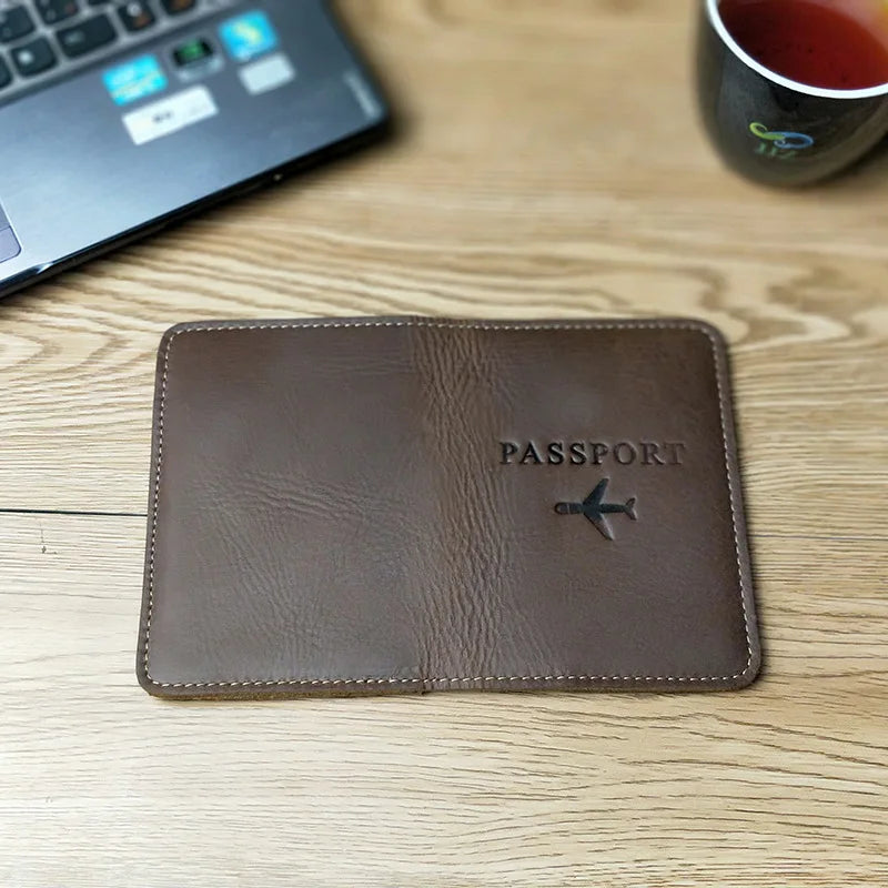 Personalized Leather Passport Cover - Gift for Him