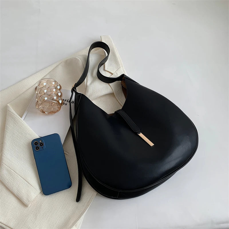 Women's Large Shoulder Side Bag Winter Solid Large Capacity Handbag