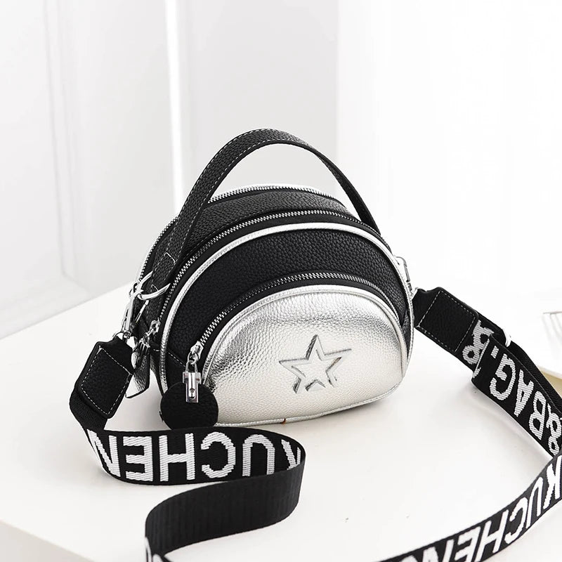 Fashionable Square Bag Womens Zipper Print Small Purses Shoulder Bag