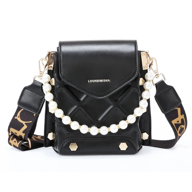 Summer Fresh Women Shoulder Bag PU Leather Beading Pendant
