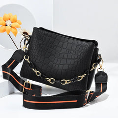 Stone Pattern Chain Shoulder Cross-body Bag