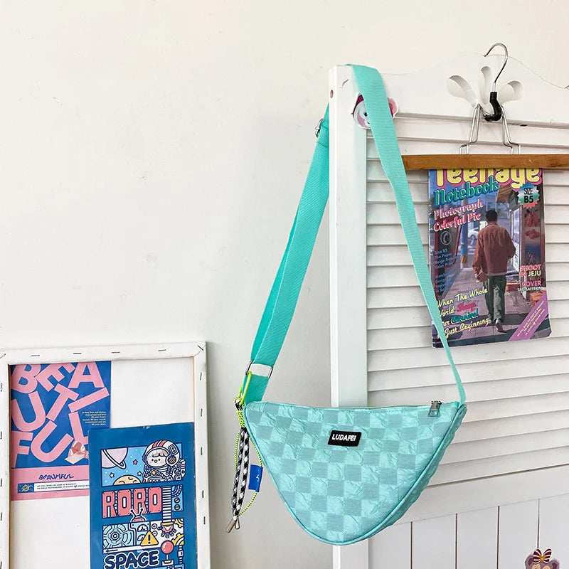 Light Triangle Shoulder Bag for Women Men