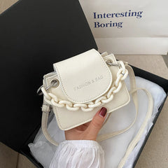 Women's Candy Chain Bag Mini Pu Leather Handbag