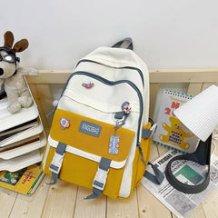 Japanese Backpack Women Nylon Panelled Ladies Shoulder Bags Waterproof