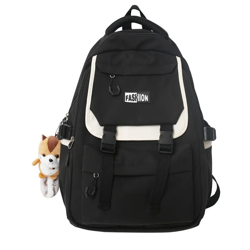 Nylon Casual Contrast Backpack Large Capacity Bags Unisex