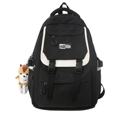 Nylon Casual Contrast Backpack Large Capacity Bags Unisex