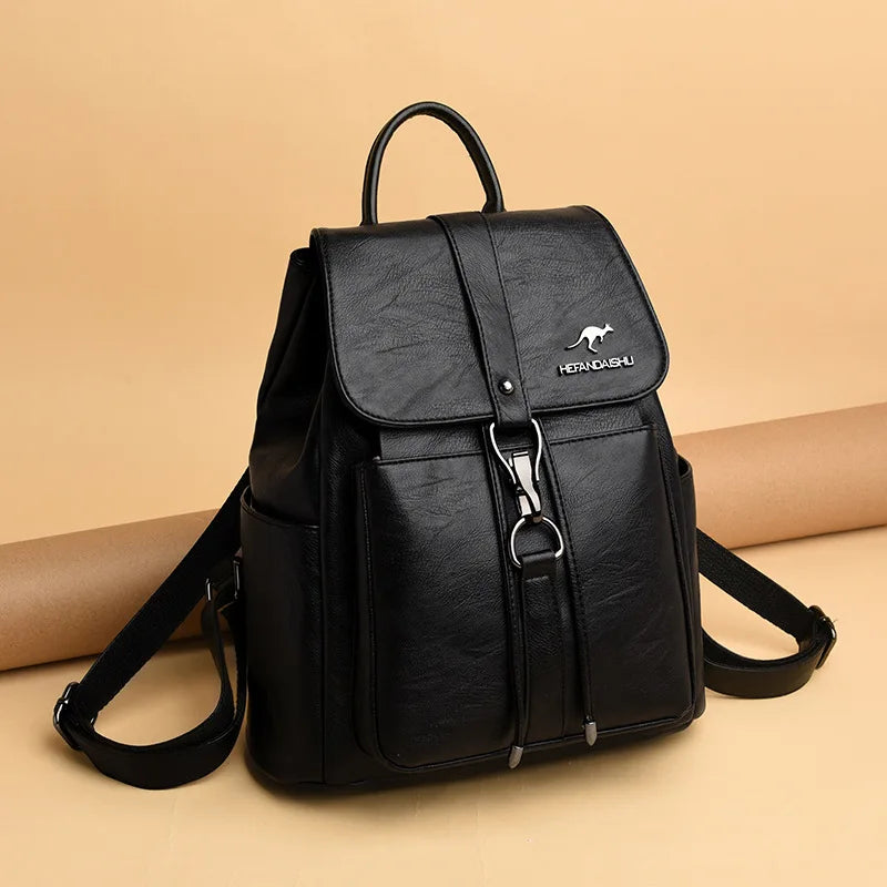 PU Backpacks Women Casual Large Capacity Travel Anti-Theft Shoulder Bag