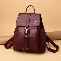 PU Backpacks Women Casual Large Capacity Travel Anti-Theft Shoulder Bag
