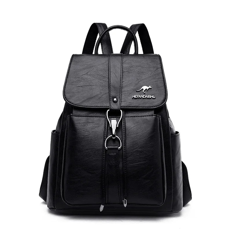 PU Backpacks Women Casual Large Capacity Travel Anti-Theft Shoulder Bag