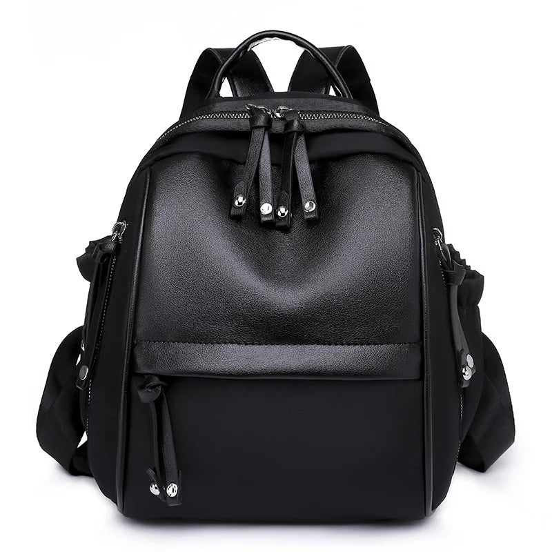Women Backpack PU Students School Bags Girls Waterproof Leather Lightweight Trav