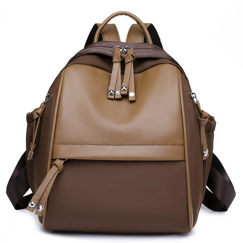 Women Backpack PU Students School Bags Girls Waterproof Leather Lightweight Trav