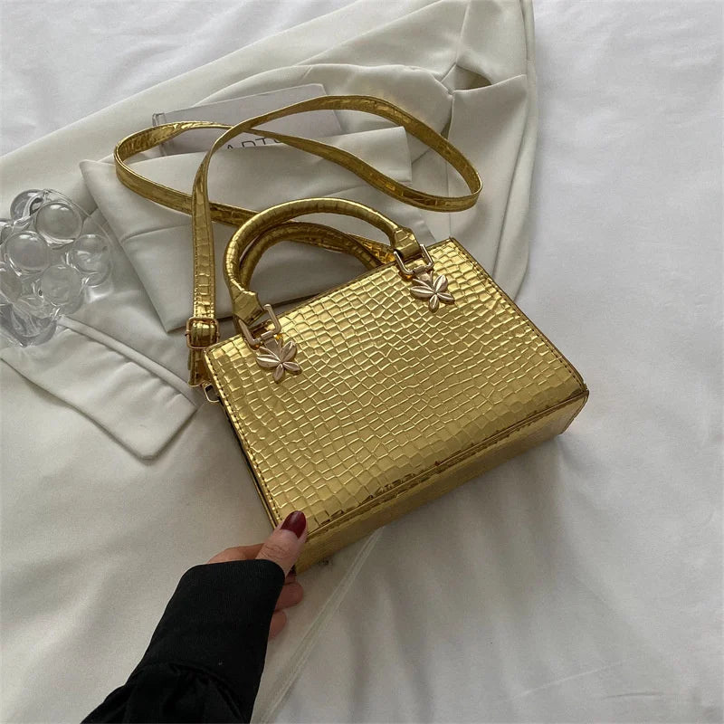 Crocodile Print Leather Shoulder Bag Women's Crossbody Bag