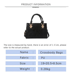 Crocodile Print Leather Shoulder Bag Women's Crossbody Bag