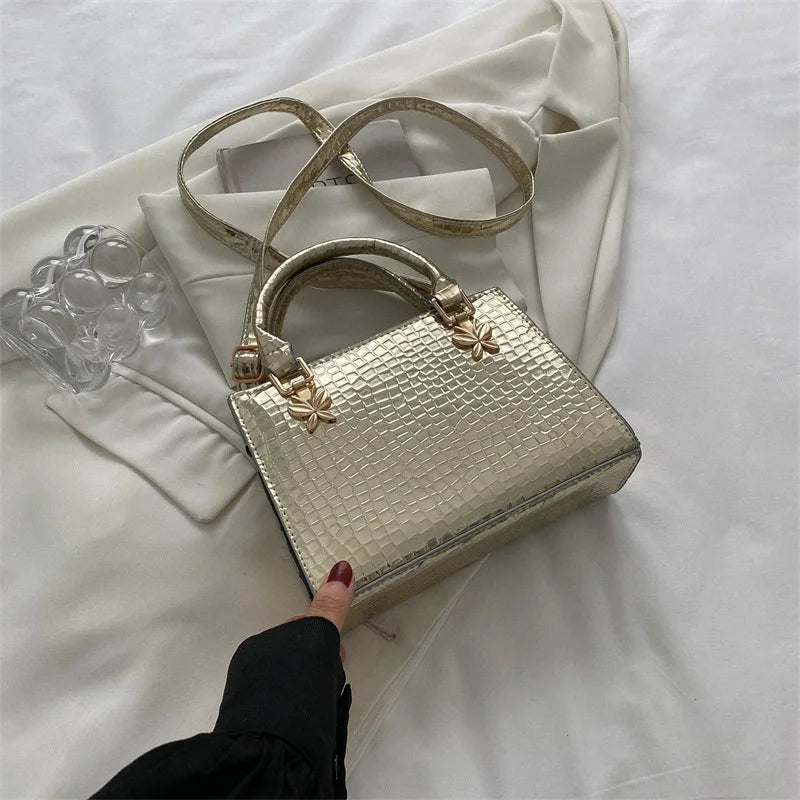 Crocodile Print Leather Shoulder Bag Women's Crossbody Bag