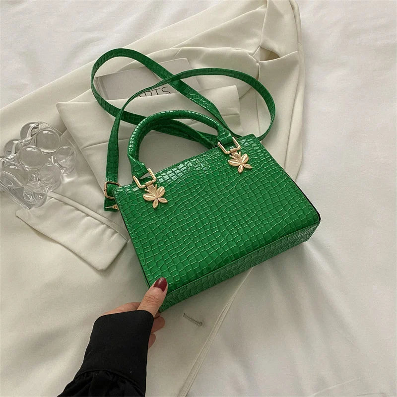 Crocodile Print Leather Shoulder Bag Women's Crossbody Bag
