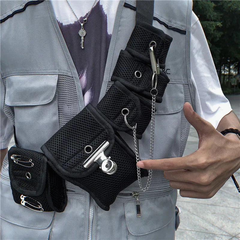 Tactical Waist Bag Streetwear Crossbody Pack Chest Bags 5 Pockets