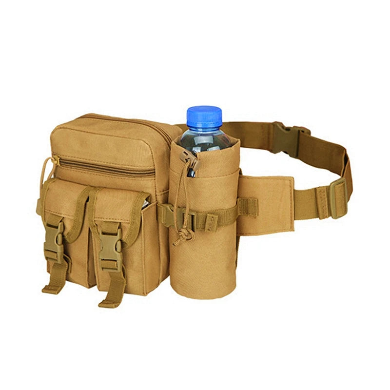 Tactical Men Waist Pack Hiking Water Bottle Phone Pouch Outdoor Sports Bag