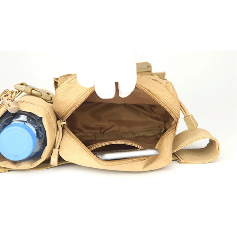 Tactical Men Waist Pack Hiking Water Bottle Phone Pouch Outdoor Sports Bag